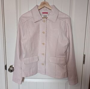 Vintage Olly London Leather Jacket W8 Pale Pink